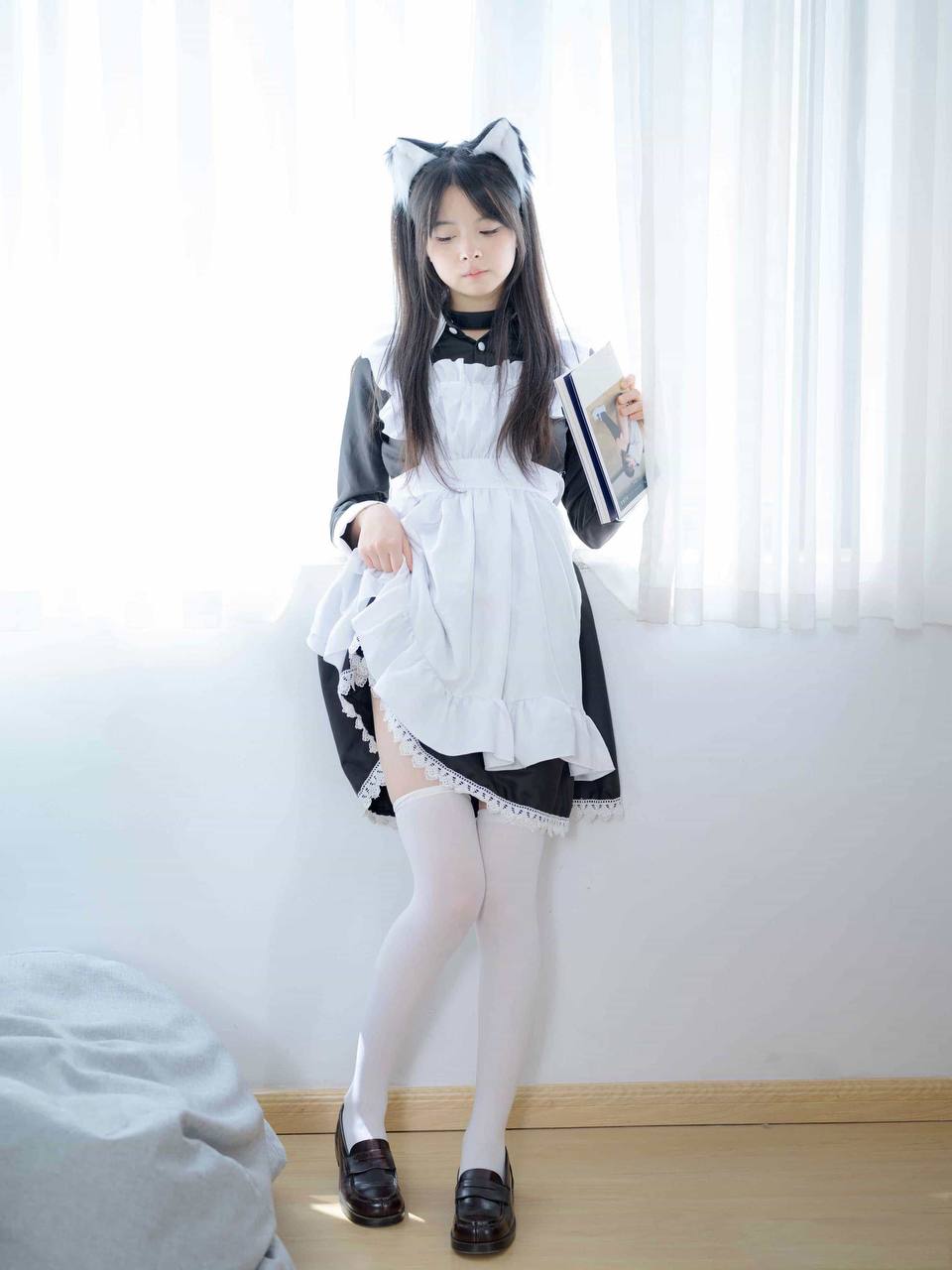 猫耳 白丝 JK 绝对领域《女仆束缚》 3