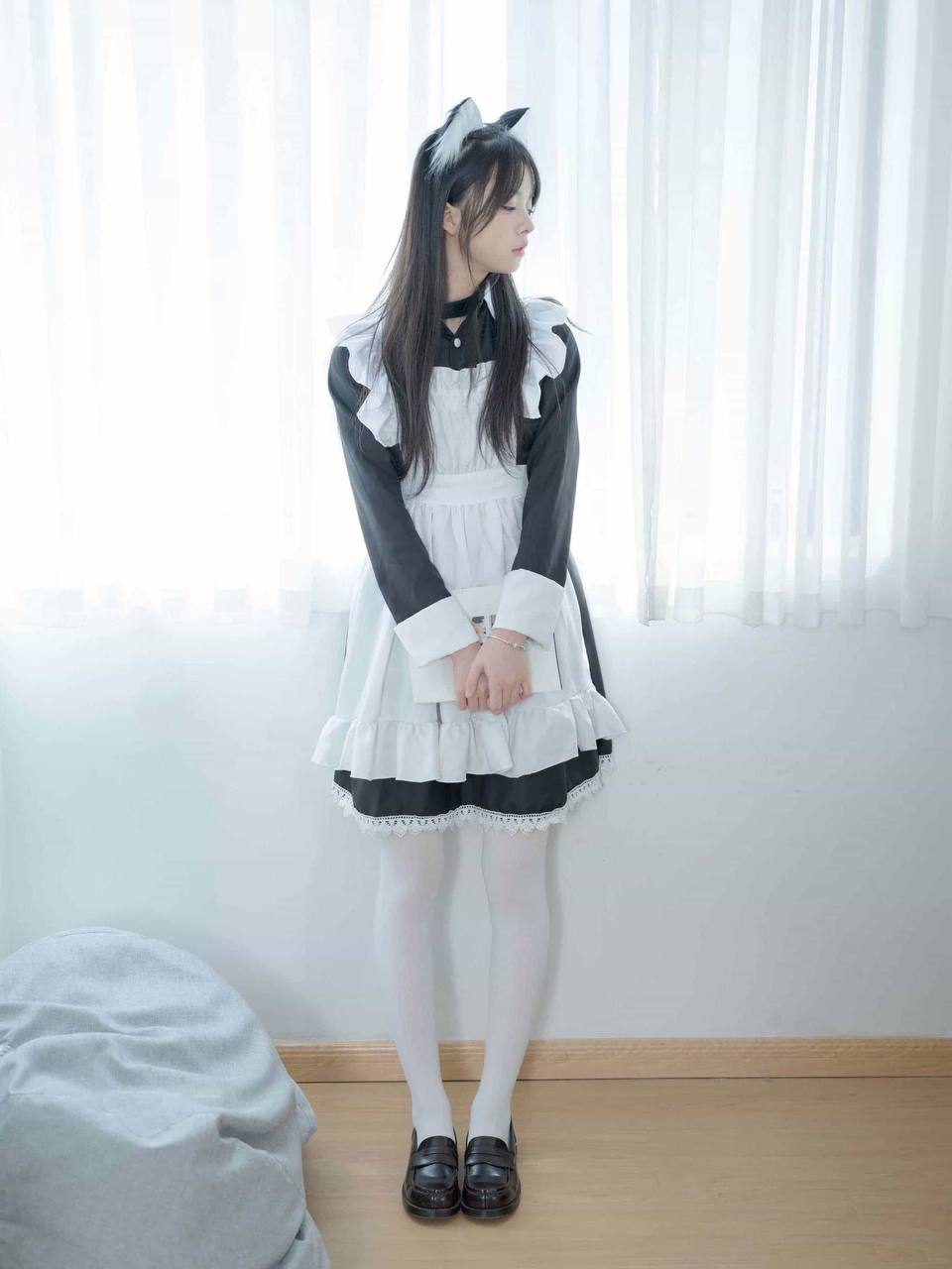 猫耳 白丝 JK 绝对领域《女仆束缚》 3