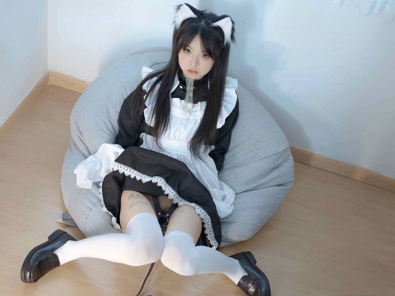 猫耳 白丝 JK 绝对领域《女仆束缚》 10